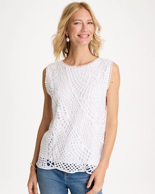 Cotton Crochet Sleeveless Tank | Chico's